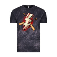 Cloud Black baseball lightning bolt Vintage Tee - Zillion Design Studio