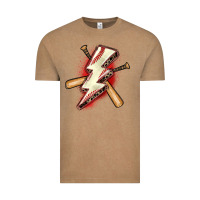 Vintage Coffee baseball lightning bolt Vintage Tee - Zillion Design Studio