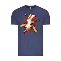 Vintage Denim baseball lightning bolt Vintage Tee - Zillion Design Studio