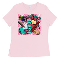 Bubblegum Pink teacher Ladies Tee - AdoDesignShop