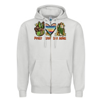 Dove Grey peace love san judas Zipper Hoodie - JahusDesignShop