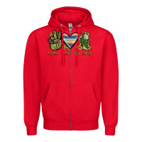 Red peace love san judas Zipper Hoodie - JahusDesignShop