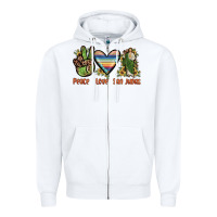White peace love san judas Zipper Hoodie - JahusDesignShop