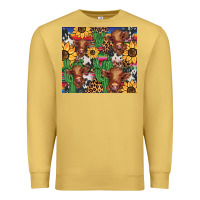 Antique Gold western cactus sunflower highlands cow Premium Sweatshirt - BarkalooDesign