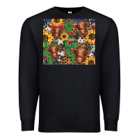 Black western cactus sunflower highlands cow Premium Sweatshirt - BarkalooDesign