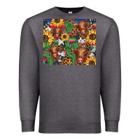 Charcoal Heather western cactus sunflower highlands cow Premium Sweatshirt - BarkalooDesign