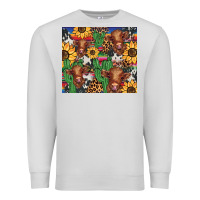 Dove Grey western cactus sunflower highlands cow Premium Sweatshirt - BarkalooDesign