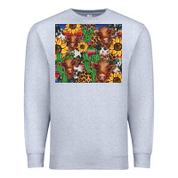 Heather Grey western cactus sunflower highlands cow Premium Sweatshirt - BarkalooDesign