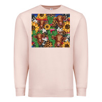Pale Pink western cactus sunflower highlands cow Premium Sweatshirt - BarkalooDesign
