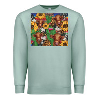 Seafoam western cactus sunflower highlands cow Premium Sweatshirt - BarkalooDesign