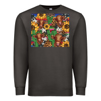 Smoke western cactus sunflower highlands cow Premium Sweatshirt - BarkalooDesign