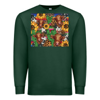 Sports Green western cactus sunflower highlands cow Premium Sweatshirt - BarkalooDesign