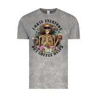 Cloud Rock I Hate Everyone But Coffee Helps With Flowers Vintage Tee - RanaPortraitStore