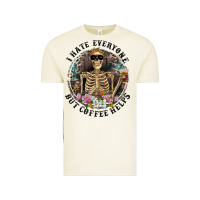 Vintage Arctic I Hate Everyone But Coffee Helps With Flowers Vintage Tee - RanaPortraitStore