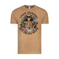Vintage Camel I Hate Everyone But Coffee Helps With Flowers Vintage Tee - RanaPortraitStore