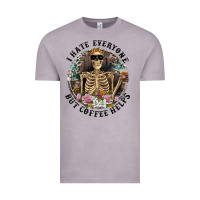 Vintage Zinc I Hate Everyone But Coffee Helps With Flowers Vintage Tee - RanaPortraitStore