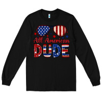 Black All American dude Long Sleeve Tee - Neo Western