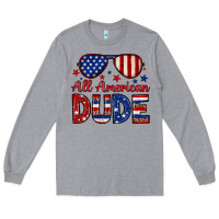 Heather Grey All American dude Long Sleeve Tee - Neo Western