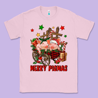 Merry Pig Mas Classic Tee Designed By Fadigitalartstudio