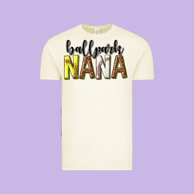 Vintage Tee ballpark nana with leopard