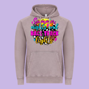 Summer Nights And Race Track Lights Vintage Hoodie Designed By Jahusdesignshop