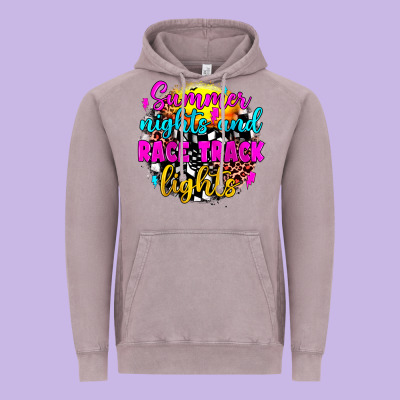 Summer Nights And Race Track Lights Vintage Hoodie Designed By Jahusdesignshop