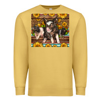 Antique Gold Western Cute Hampshire Pigs Premium Sweatshirt - LillyAllenDesigns
