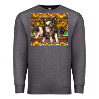 Charcoal Heather Western Cute Hampshire Pigs Premium Sweatshirt - LillyAllenDesigns