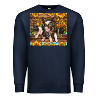 Navy Western Cute Hampshire Pigs Premium Sweatshirt - LillyAllenDesigns