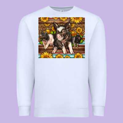 Western Cute Hampshire Pigs Premium Sweatshirt Designed By Lillyallendesigns