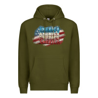 Army Green America america Premium Hoodie - NancyCooperArtShop