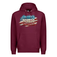 Burgundy America america Premium Hoodie - NancyCooperArtShop