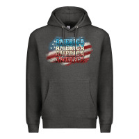 Charcoal Heather America america Premium Hoodie - NancyCooperArtShop