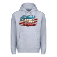 Heather Grey America america Premium Hoodie - NancyCooperArtShop