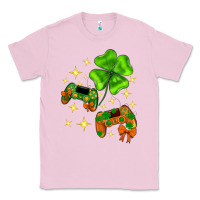 Bubblegum Pink St. Patrick's Day with game control and clover Classic Tee - Neo Western