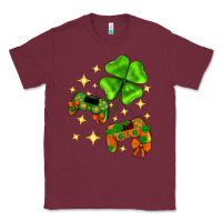 Burgundy St. Patrick's Day with game control and clover Classic Tee - Neo Western