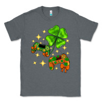 Charcoal Heather St. Patrick's Day with game control and clover Classic Tee - Neo Western