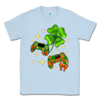 Dusty Blue St. Patrick's Day with game control and clover Classic Tee - Neo Western
