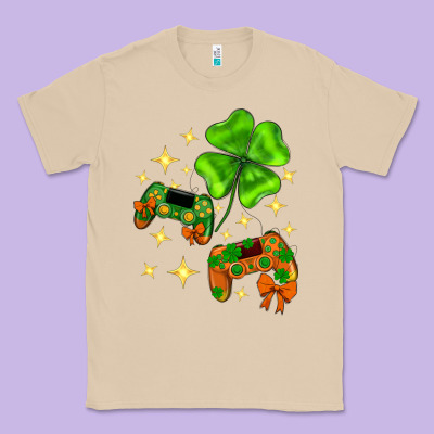 St. Patrick's Day With Game Control And Clover Classic Tee Designed By Neo Western