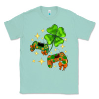 Seafoam St. Patrick's Day with game control and clover Classic Tee - Neo Western
