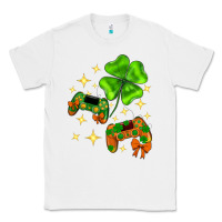 White St. Patrick's Day with game control and clover Classic Tee - Neo Western