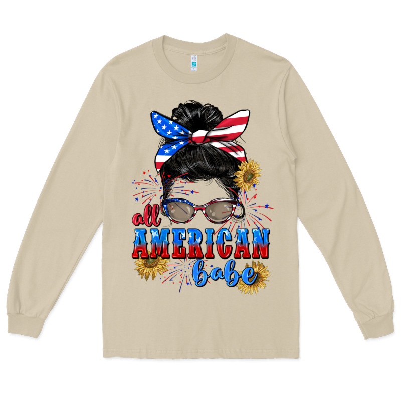 All American Babe 4th Of July Long Sleeve Tee by CowGirlArtShop | Teevron