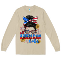 Mushroom All American Babe 4th of July Long Sleeve Tee - CowGirlArtShop