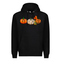 Black pumpkins face Premium Hoodie - AdoDesignShop