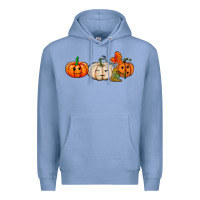 Colony Blue pumpkins face Premium Hoodie - AdoDesignShop