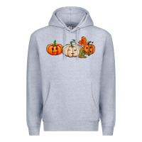 Heather Grey pumpkins face Premium Hoodie - AdoDesignShop