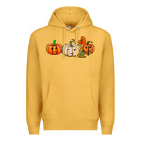 Mustard pumpkins face Premium Hoodie - AdoDesignShop