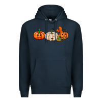 Navy pumpkins face Premium Hoodie - AdoDesignShop