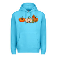 Ocean Blue pumpkins face Premium Hoodie - AdoDesignShop