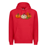 Red pumpkins face Premium Hoodie - AdoDesignShop